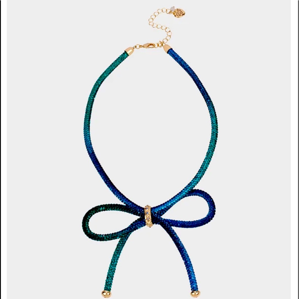 CELESTIAL MESH BOW NECKLACE BLUE